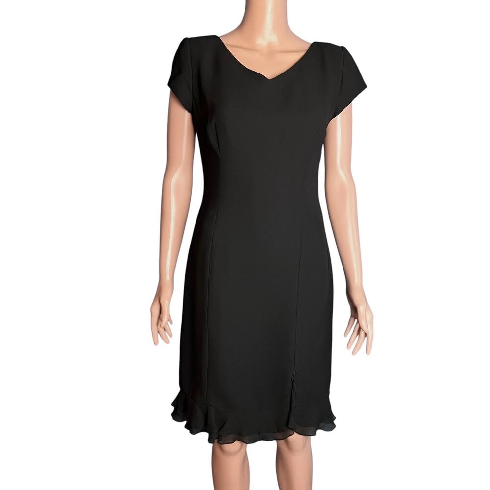 Maggy London Silk Dress 6 Ruffle Hem Cocktail Party Wedding Guest Glam